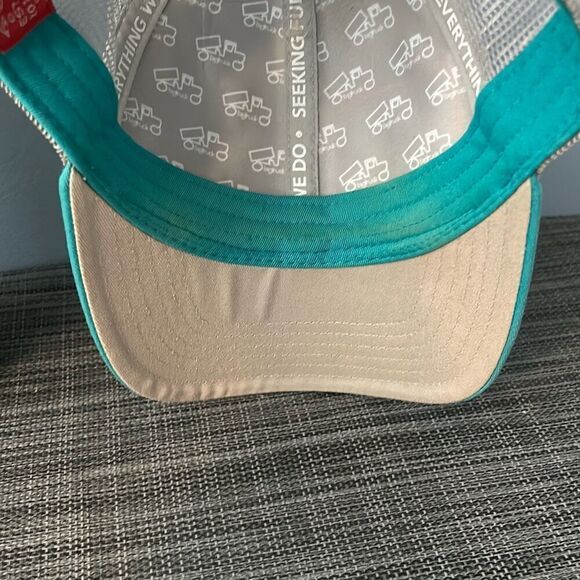 Big Truck Adjustable Baseball Cap Turquoise Orange Unisex - Picture 4 of 5